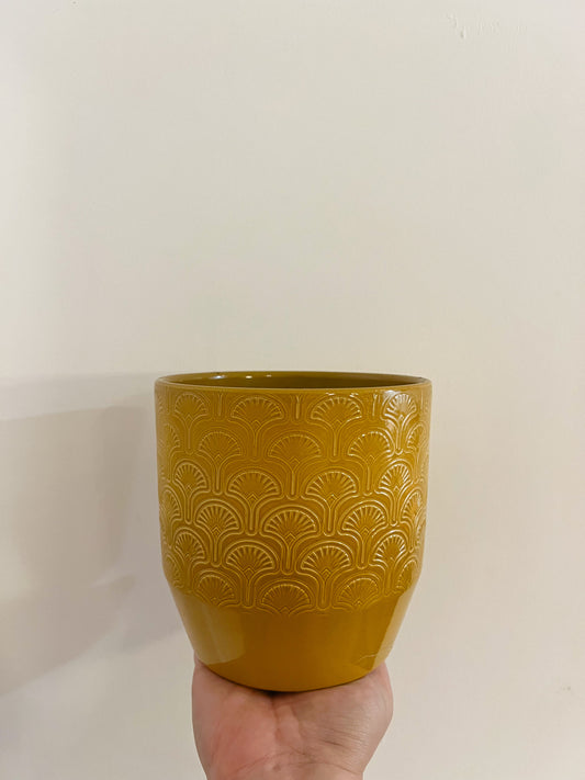 Art Deco Ochre Pot 12cm