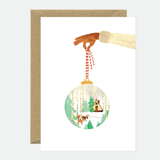 Christmas Bauble Forest Greeting Card