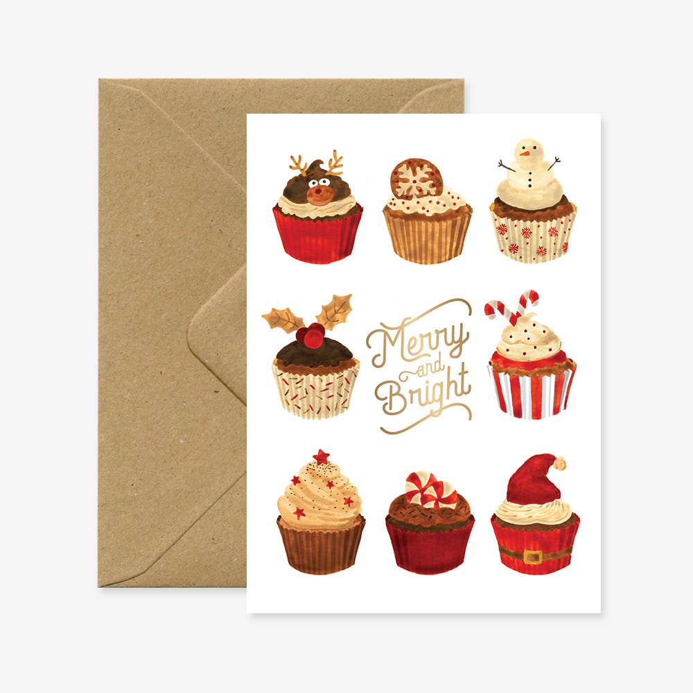 Xmas Cupcakes Greeting Card