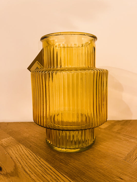 Karakum Yellow Green Glass Vase 20cm