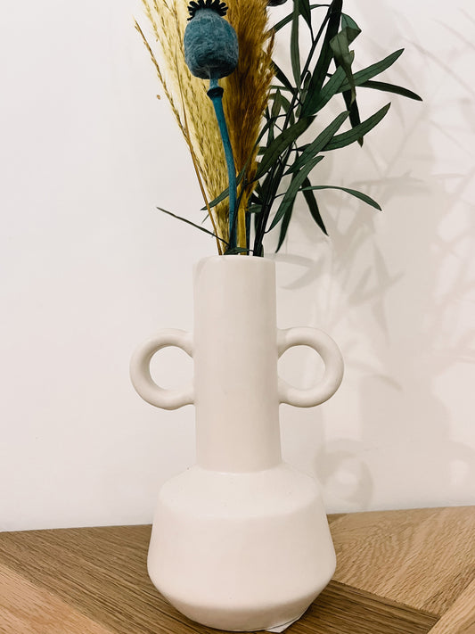 Ceramic Double Handle Vase 15cm